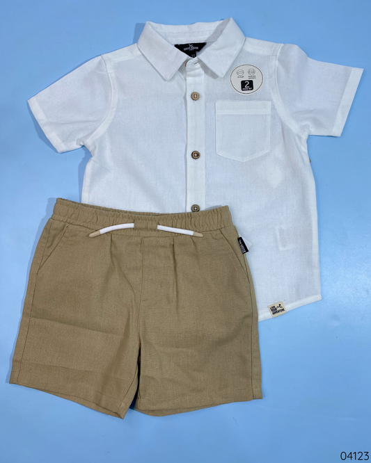 TRAJE FORMAL BLANCO CAFÉ
