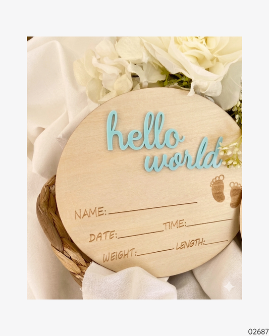 ROTULO HELLO WORLD AZUL