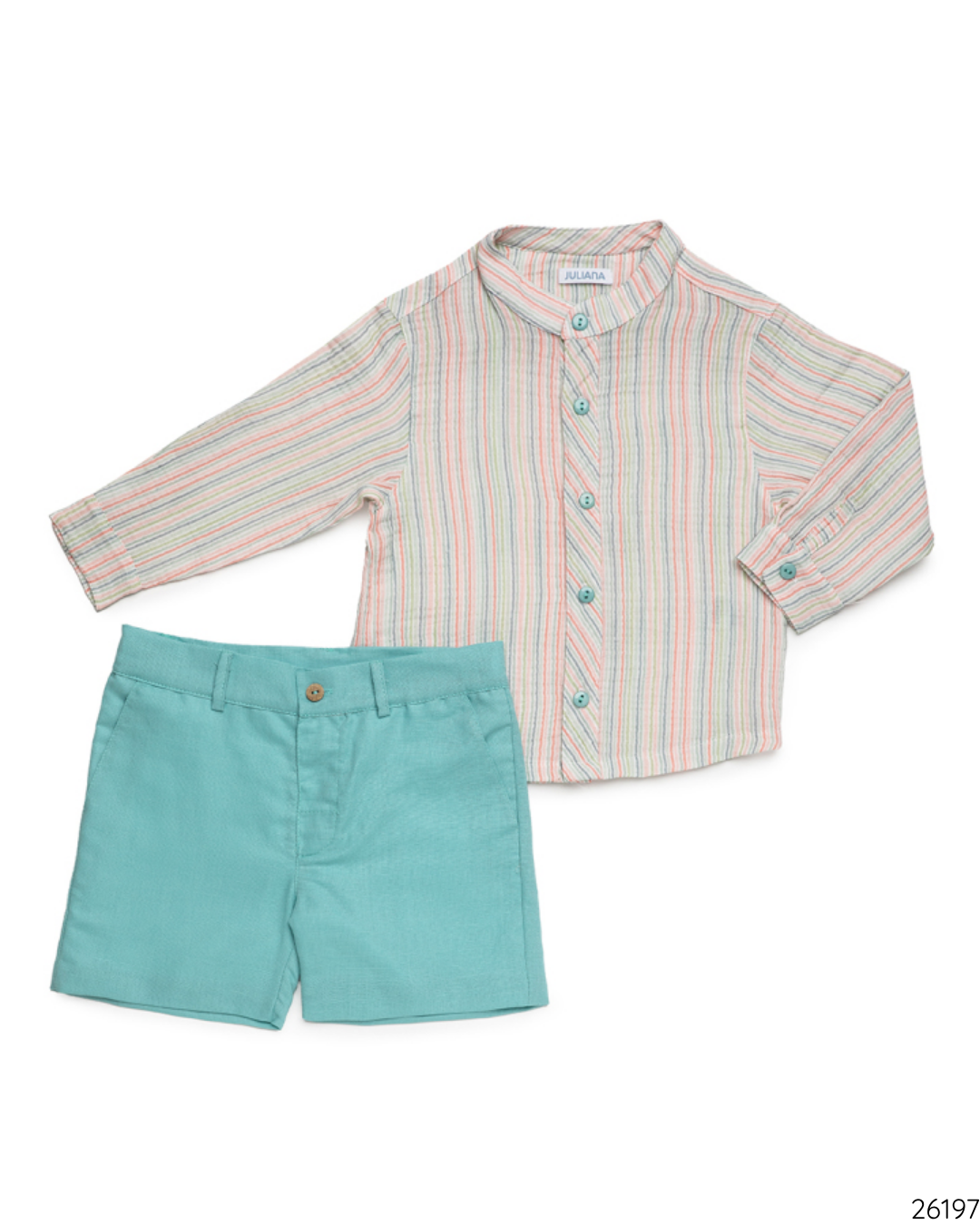 CONJUNTO CAMISA MANGA LARGA RAYADA COLORES