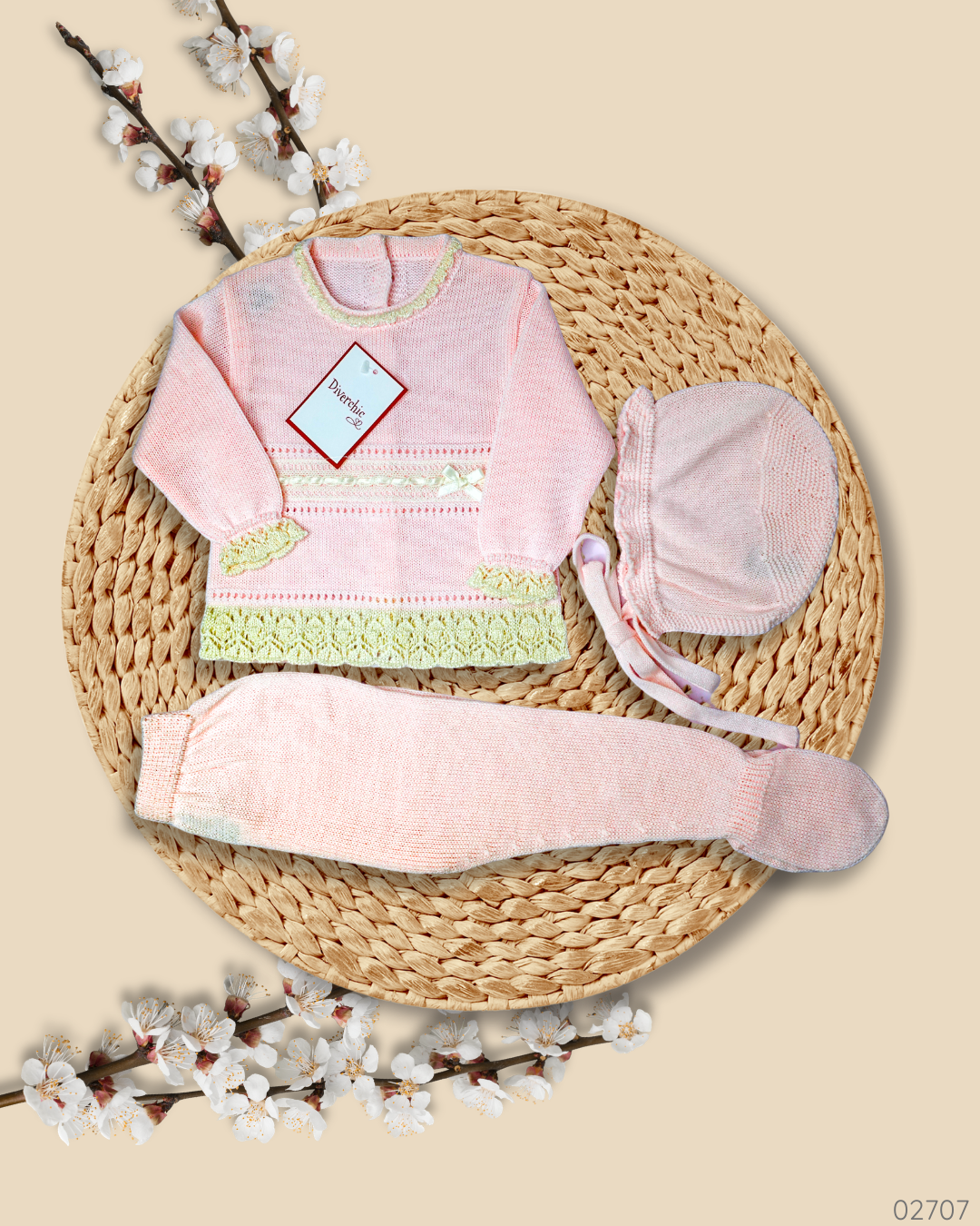 TRAJE TEJIDO ROSADO BLANCO 02707