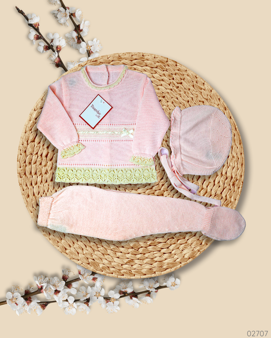 TRAJE TEJIDO ROSADO BLANCO 02707