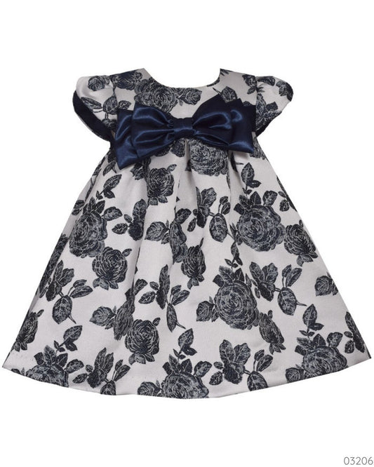 VESTIDO ELEGANTE FLORES CHONGO AZUL