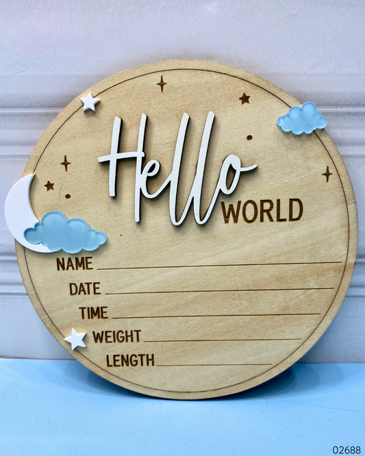 ROTULO HELLO WORLD BLANCO NUBE