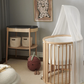 CUNA EVOLUTIVA STOKKE SLEEPI MINI CON COLCHON Y DOSEL NATURAL