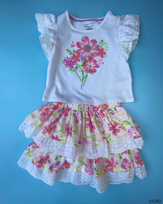 TRAJE 2 PZS FALDA FLOREADA