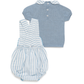 CONJUNTO RAYAS AZUL BLANCO TEJIDO