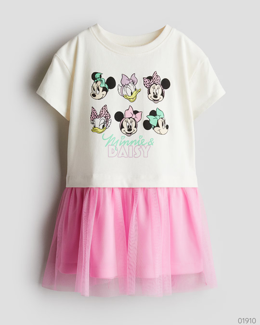 TRAJE MINNIE DAISY FALDA ROSA