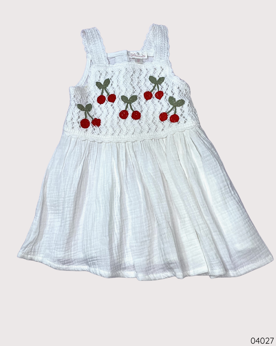 VESTIDO BLANCO CEREZAS