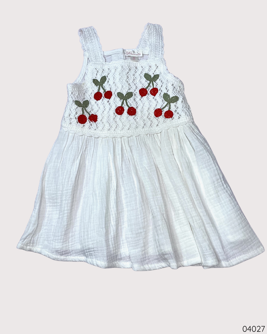 VESTIDO BLANCO CEREZAS