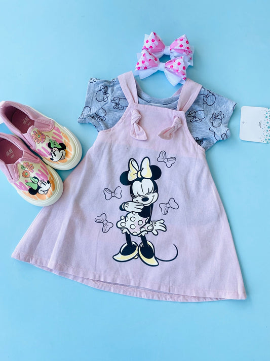 VESTIDO 2 PIEZAS MINNIE ROSADO