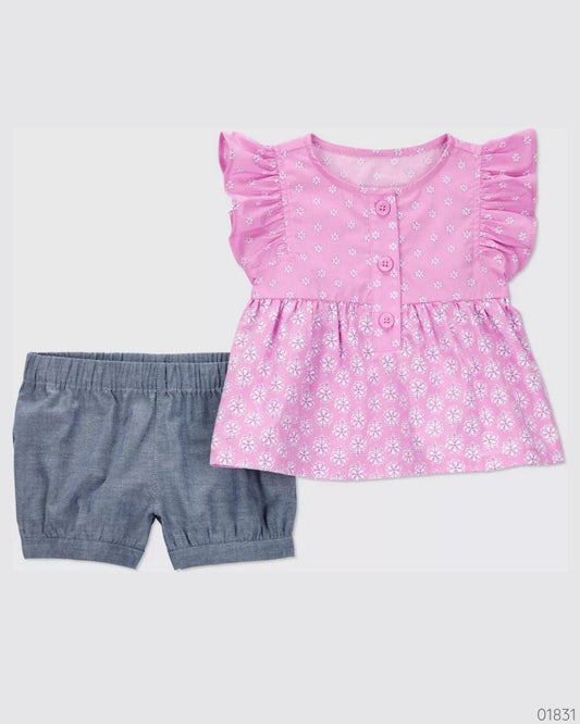 TRAJE CARTER´S FLOREADO MORADO SHORT