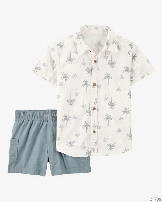 TRAJE 2PZS PALMERAS SHORT GRIS