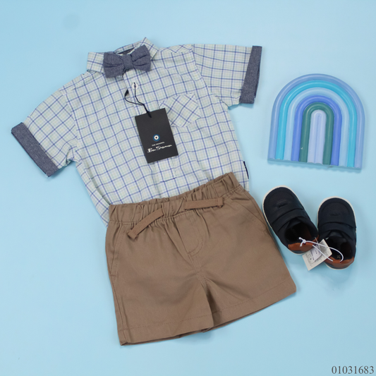 TRAJE NIÑO CAMISA CUADRICULADA FORMAL SHORT