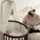 CUNA EVOLUTIVA STOKKE SLEEPI MINI CON COLCHON Y DOSEL CAFÉ
