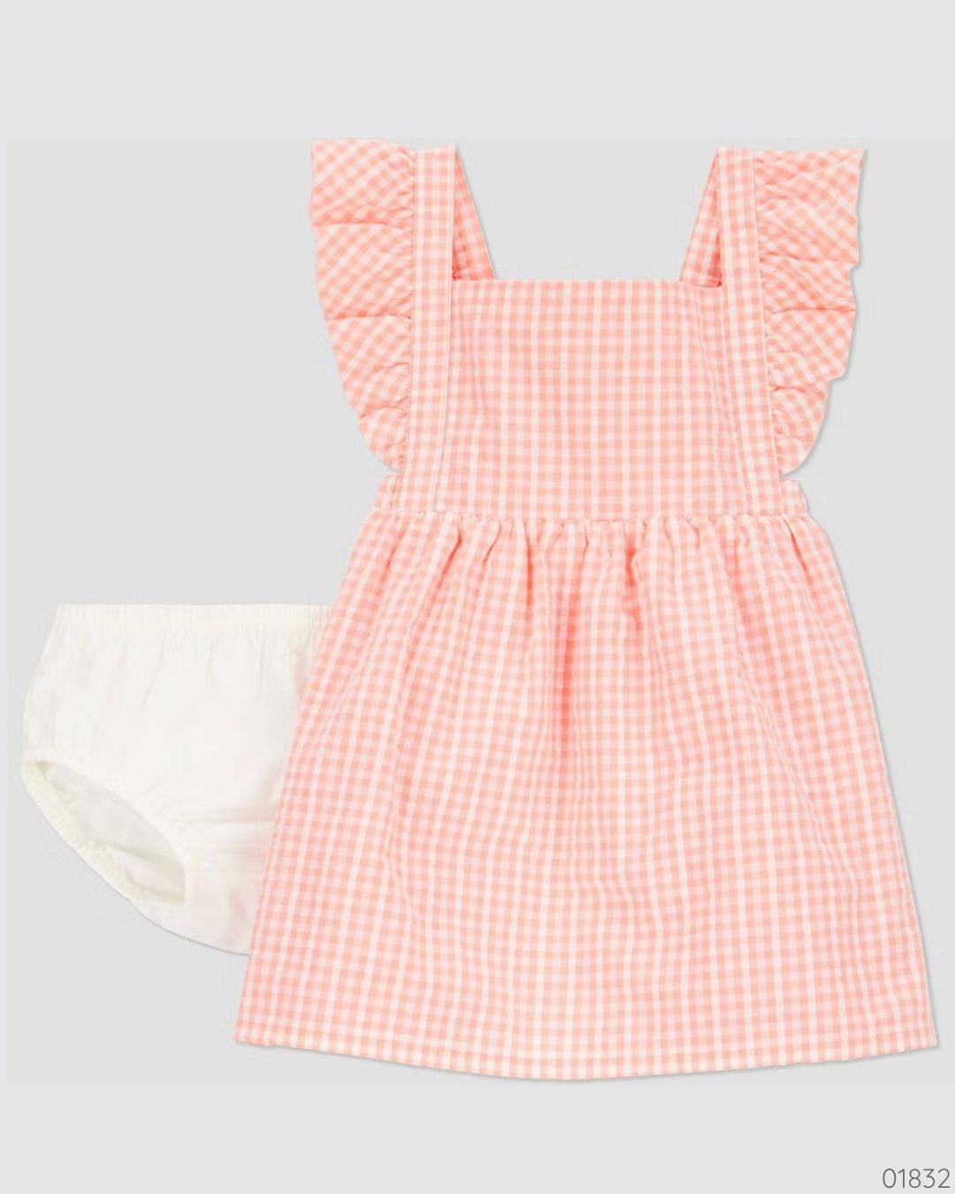VESTIDO CARTERS CUADRICULADO NARANJA