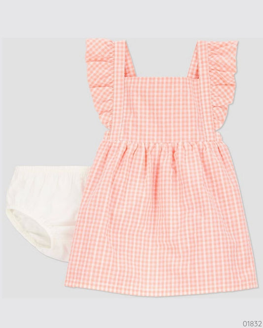 VESTIDO CARTERS CUADRICULADO NARANJA