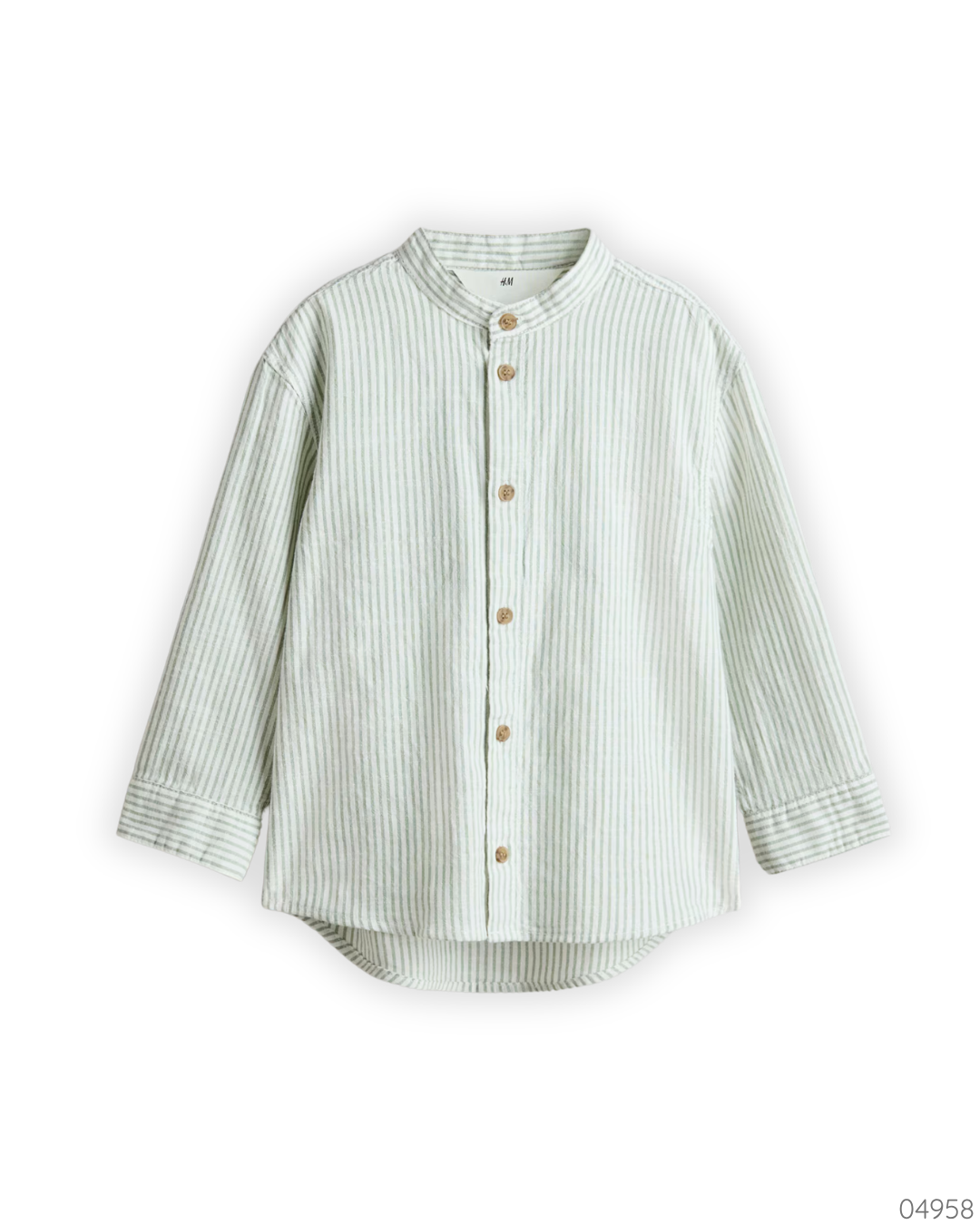 CAMISA MANGALARGA H&M VERDE RAYAS