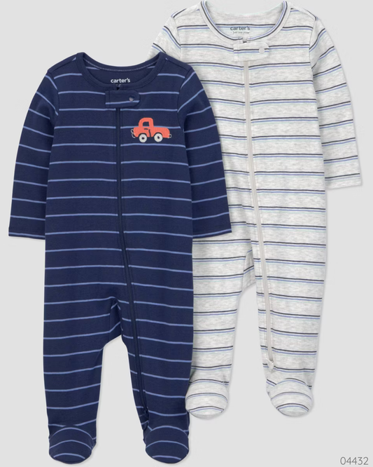 SET DE PIJAMAS CARRITO AZUL Y GRIS