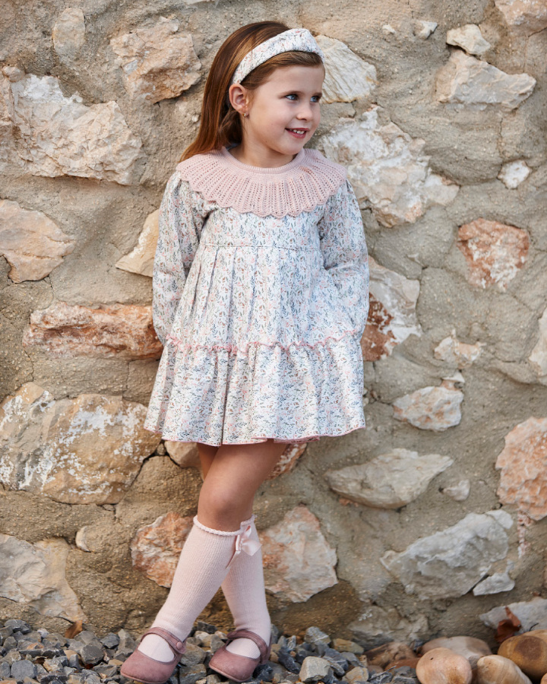 VESTIDO RAMITAS ROSA SUAVE