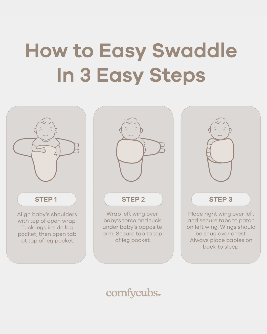 EASY SWADDLES ROSA COMFYCUBS