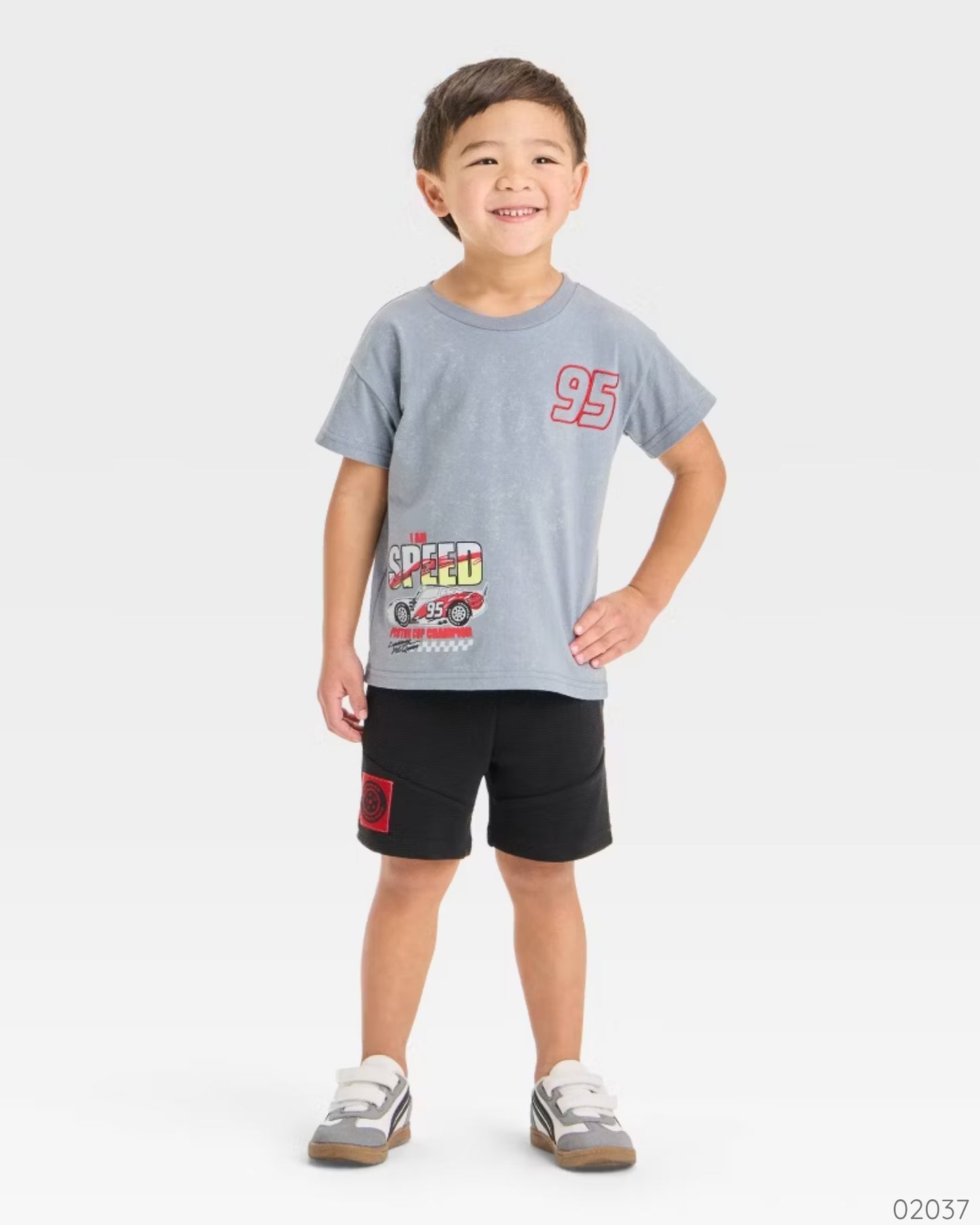 TRAJE 2PZS CARS SHORT NEGRO