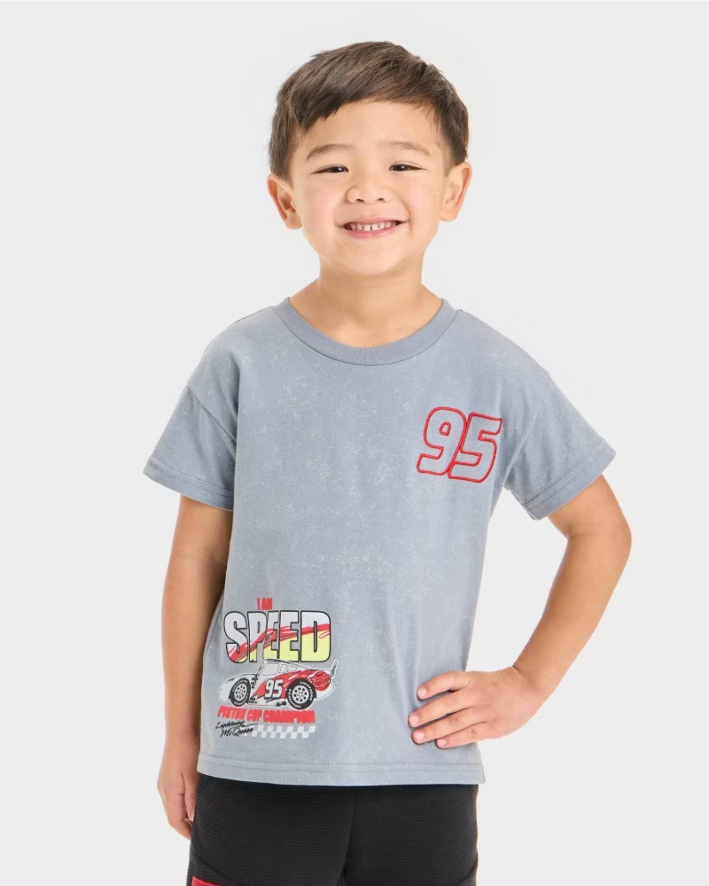 TRAJE 2PZS CARS SHORT NEGRO