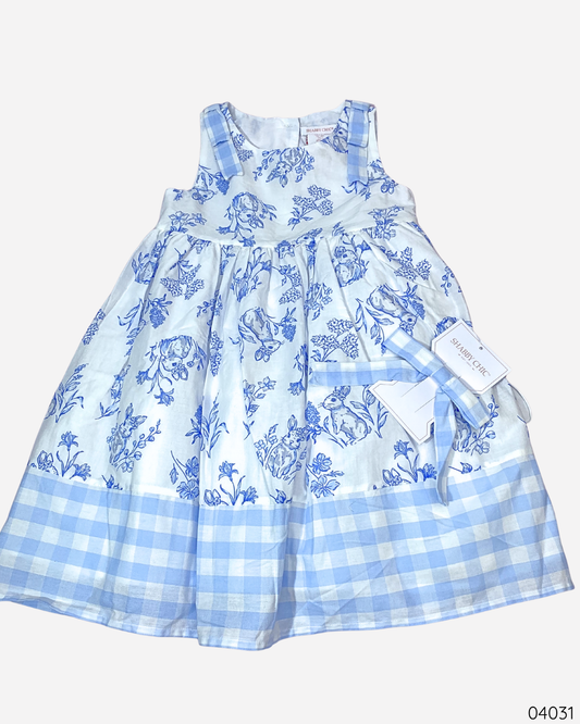 VESTIDO BLANCO AZUL CHONGO