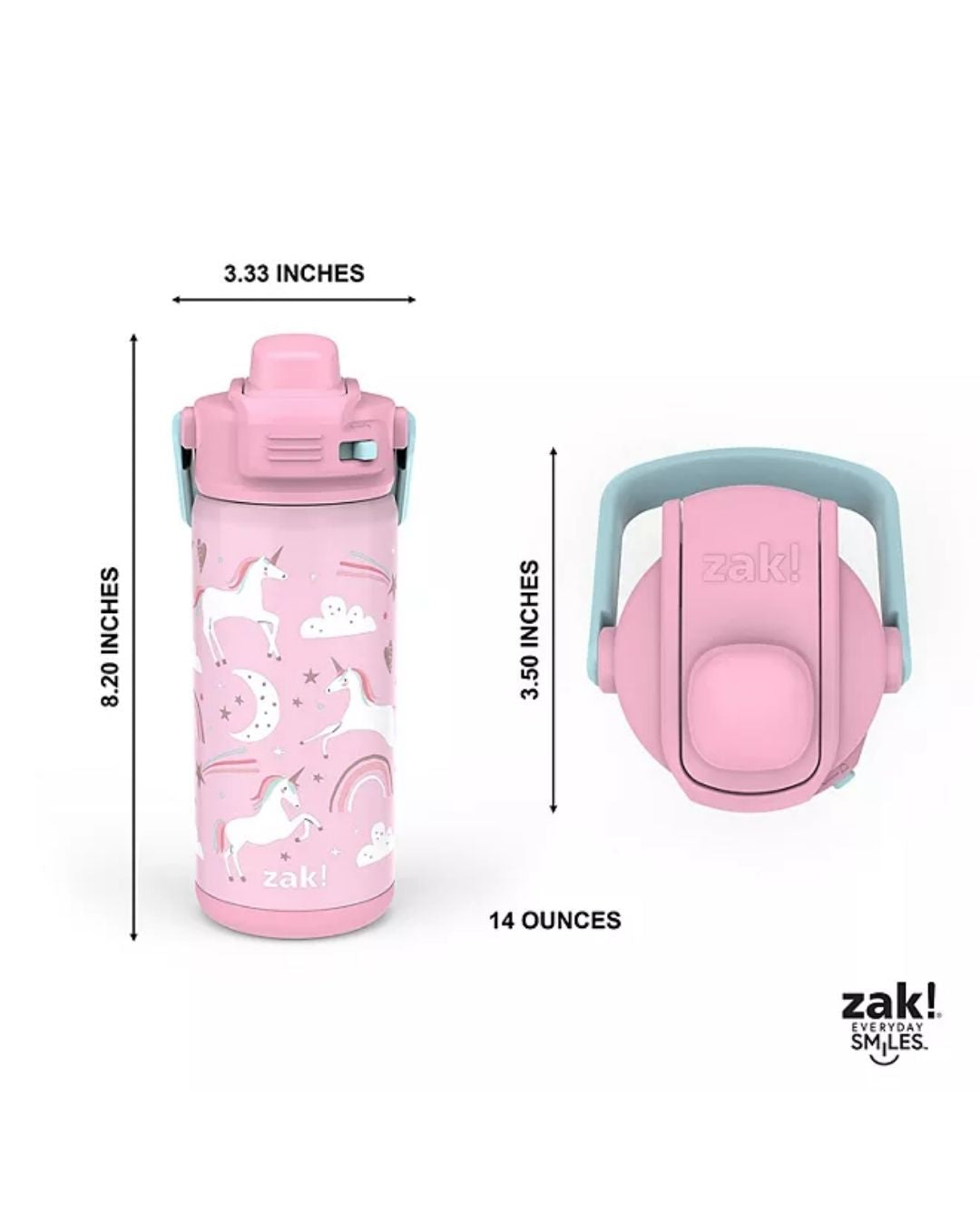TERMO DE UNICORNIO ROSA 14 OZ ZAK