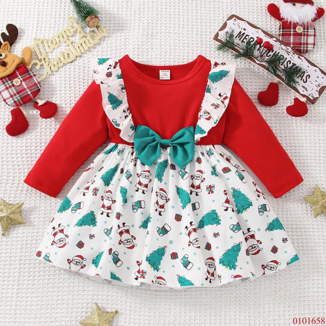 VESTIDO NAVIDEÑO ROJO BLANCO