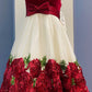 VESTIDO BLANCO ROJO FLORES ABAJO