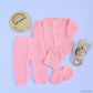 TRAJE NIÑA TEJIDO ROSADO 4PCS