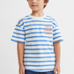 TRAJE NIÑO AZUL RAYADO H&M
