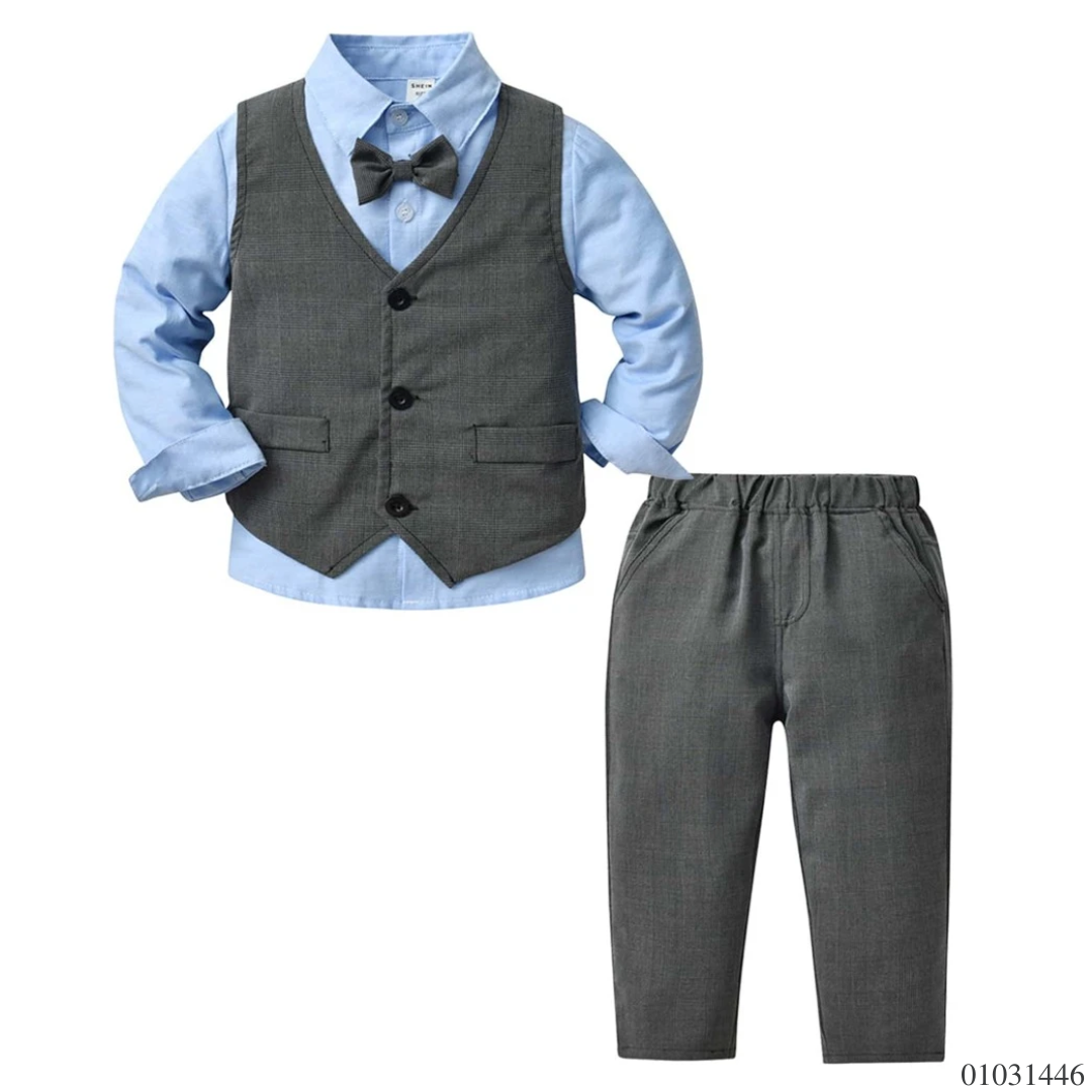 TRAJE FORMAL NIÑO CHALECO GRIS