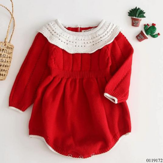 ROMPER NIÑA ROJO TEJIDO