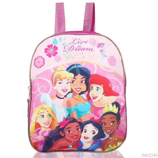 MOCHILA PRINCESAS 11" ROSADO