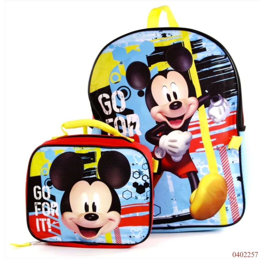 MOCHILA 16" + LONCHERA MICKEY