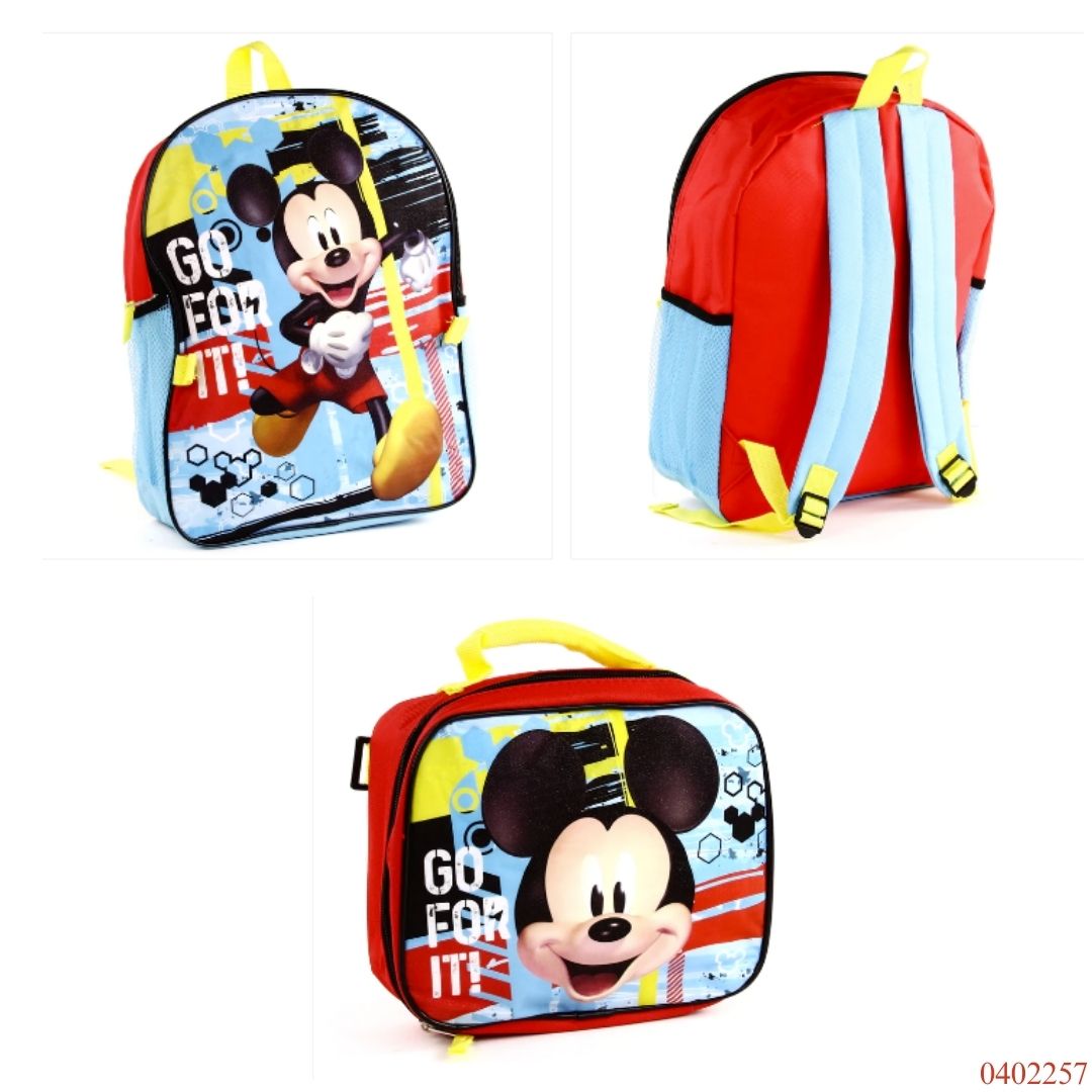 MOCHILA 16" + LONCHERA MICKEY