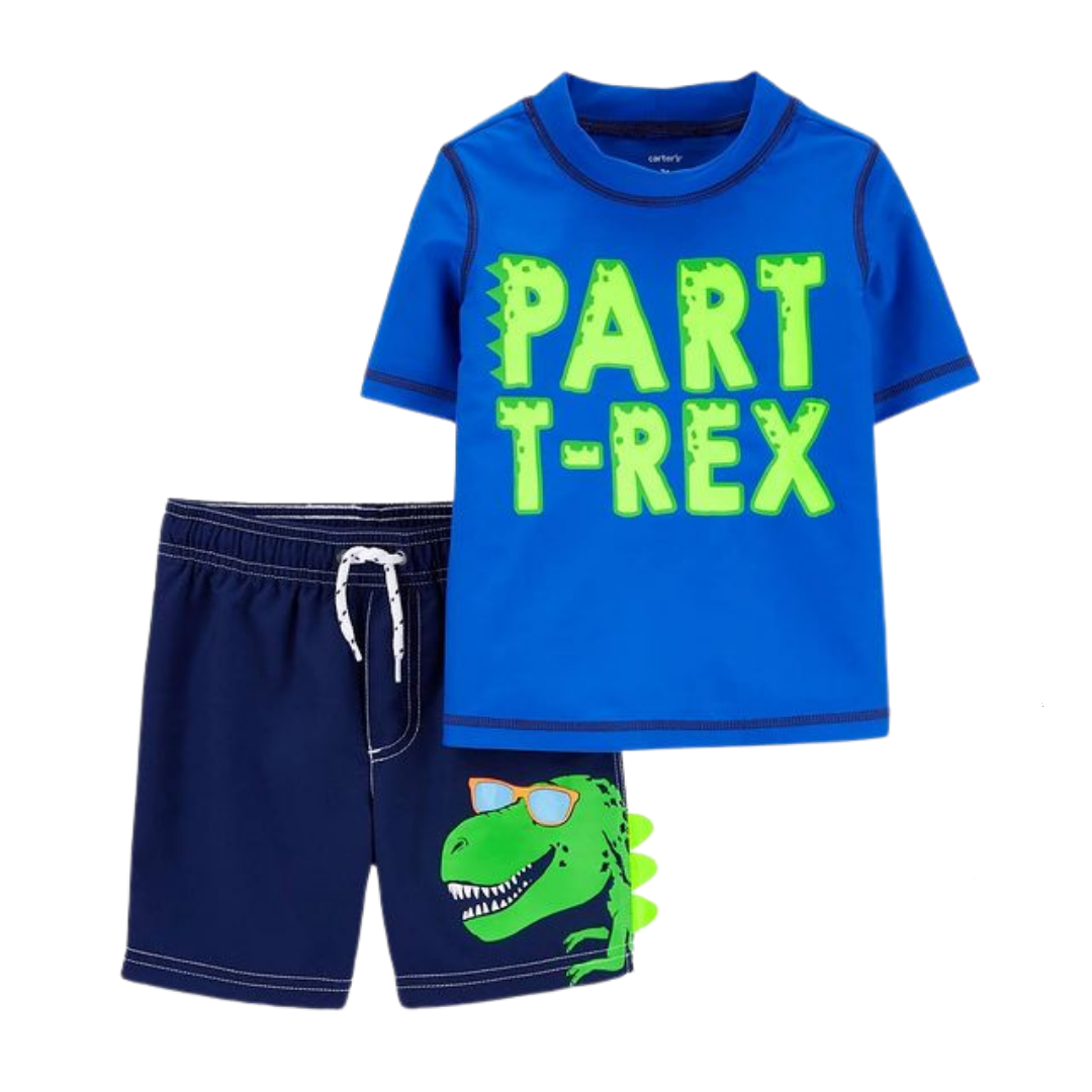 TRAJE BAÑO AZUL CARTERS PART T-REX