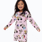 VESTIDO H&M ROSA MINNIE MANGALARGA