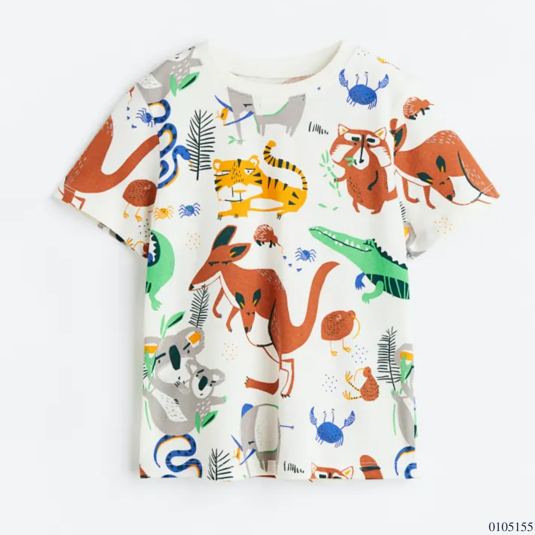 CAMISA BLANCA ANIMALES H&M