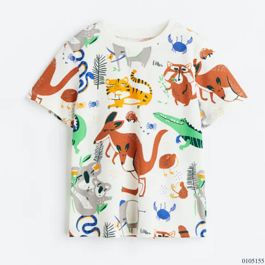 CAMISA BLANCA ANIMALES H&M