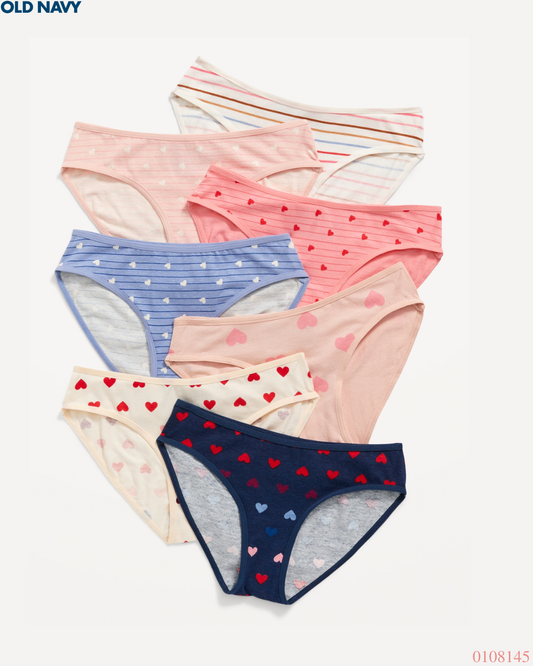 PANTIES OLD NAVY 7PZS CORAZONES RAYAS