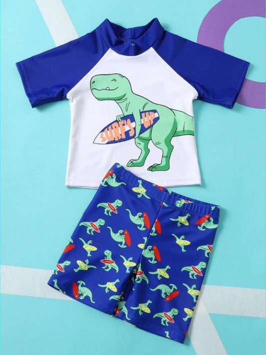 TRAJE BAÑO 2 PZS DINO SURFS UP