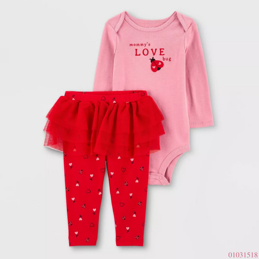 TRAJE ROSADO ROJO LOVE BUG