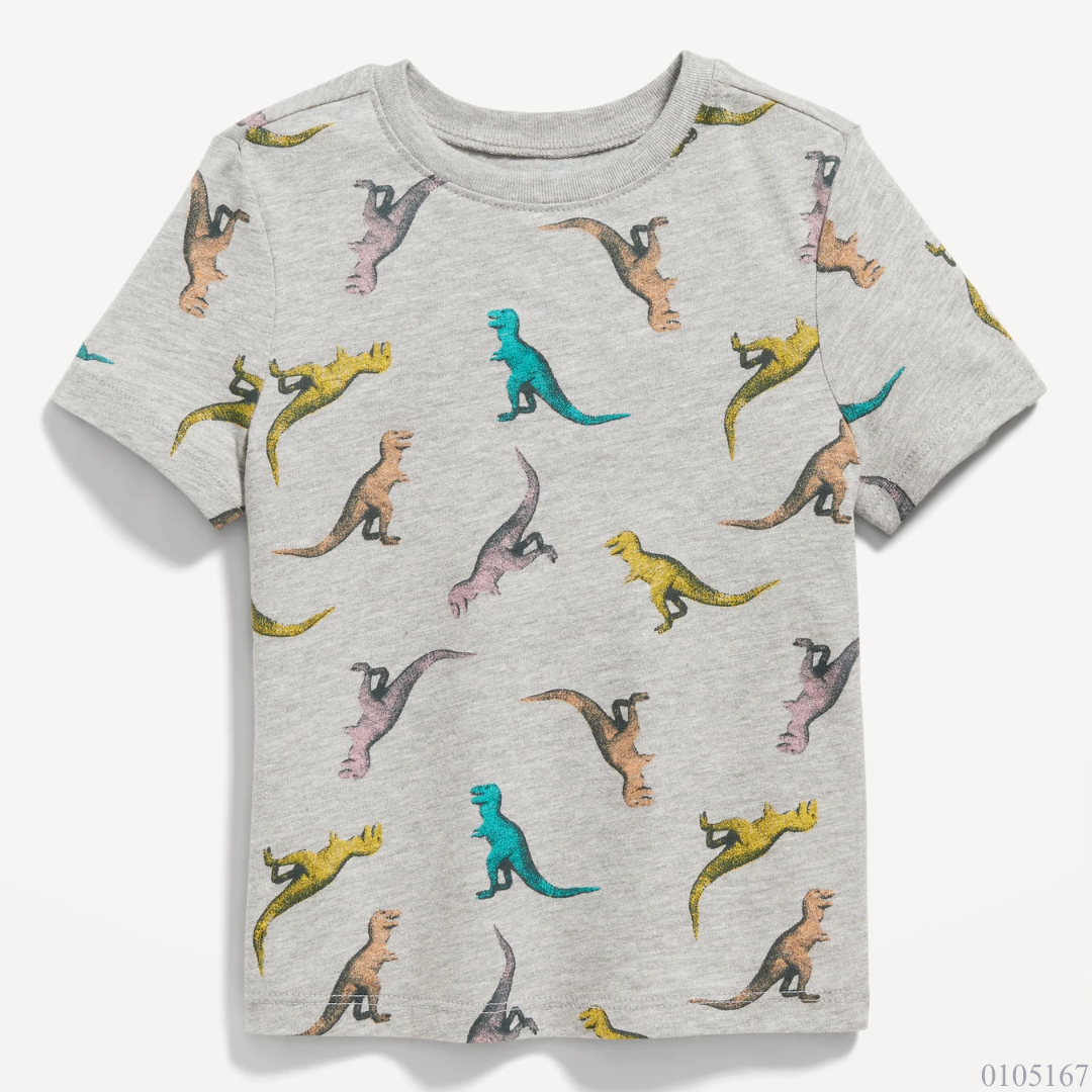 CAMISA OLD NAVY GRIS DINOSAURIO